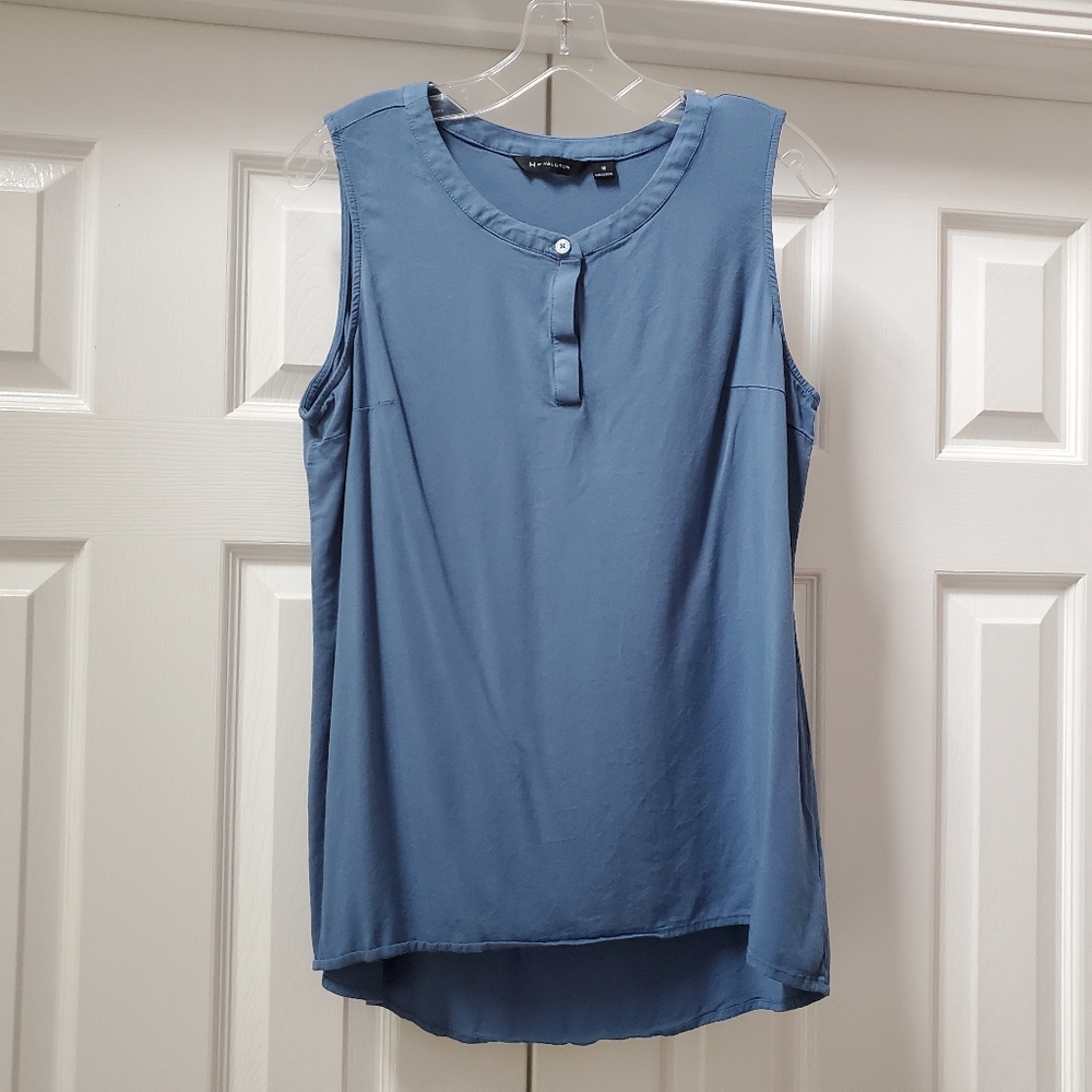 H by Halston Blue Blouse Long Tank Top
